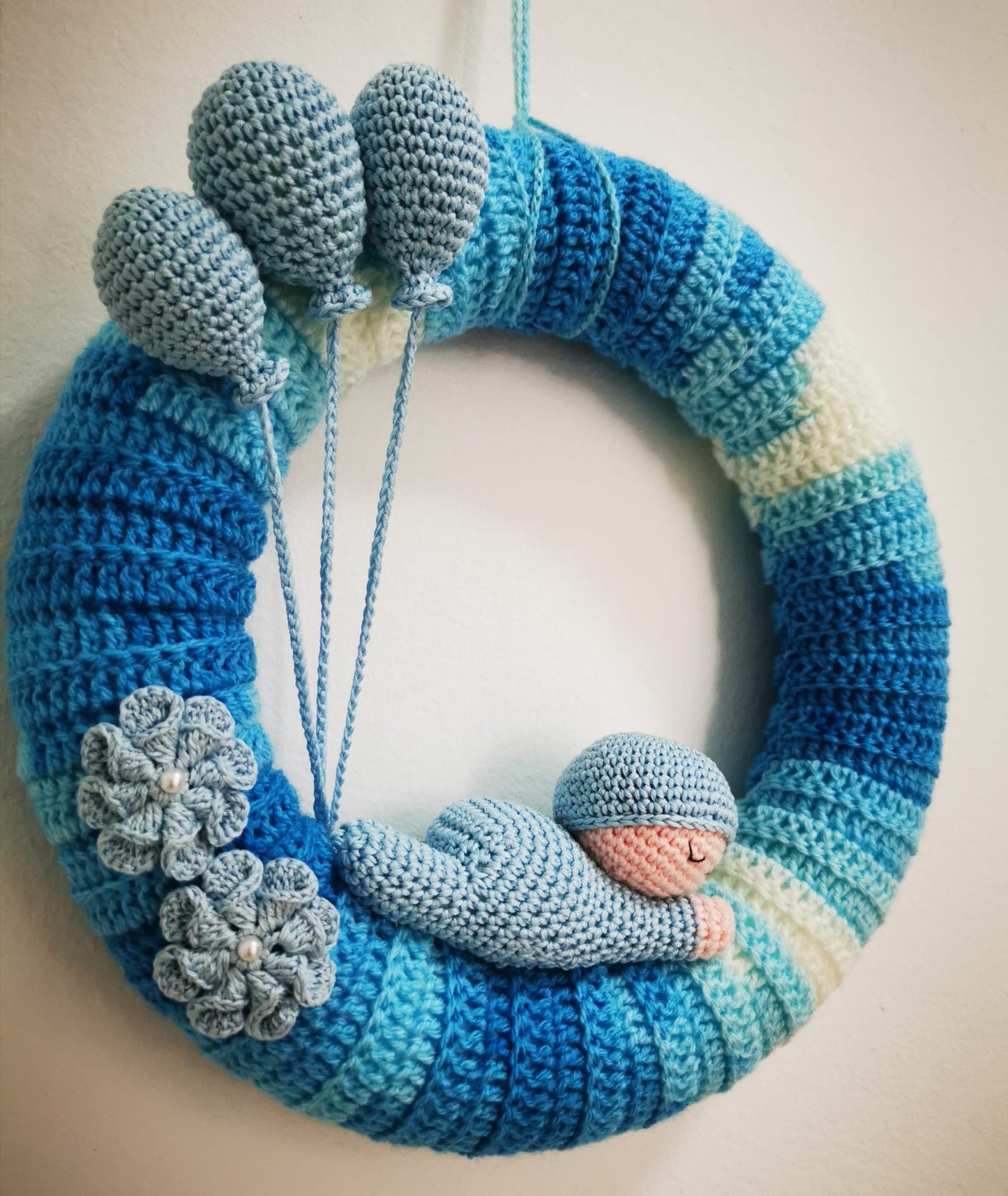 GHIRLANDA NASCITA ALL'UNCINETTO MISTO COTONE/ACRILICO