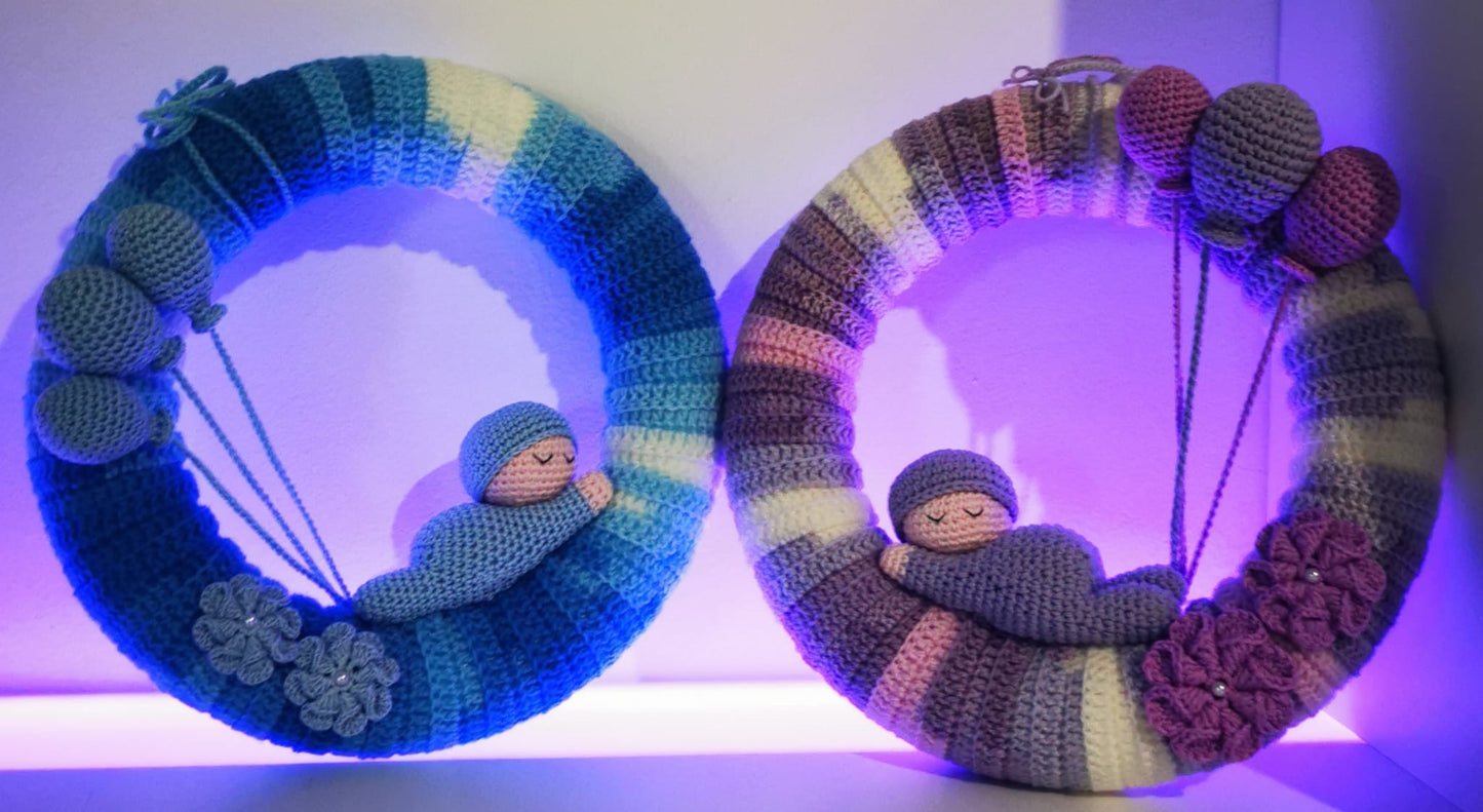 GHIRLANDA NASCITA ALL'UNCINETTO MISTO COTONE/ACRILICO