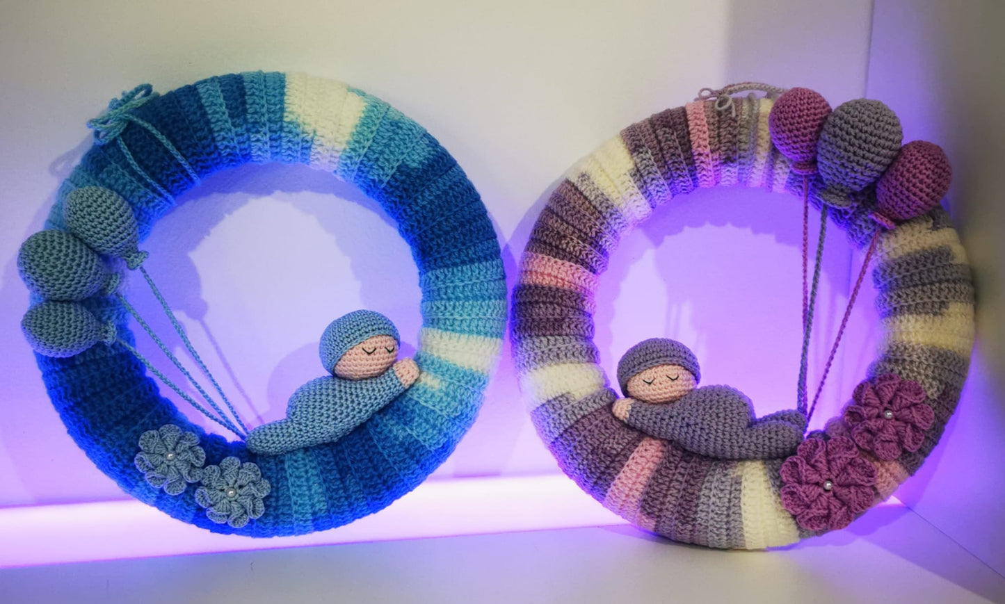 GHIRLANDA NASCITA ALL'UNCINETTO MISTO COTONE/ACRILICO