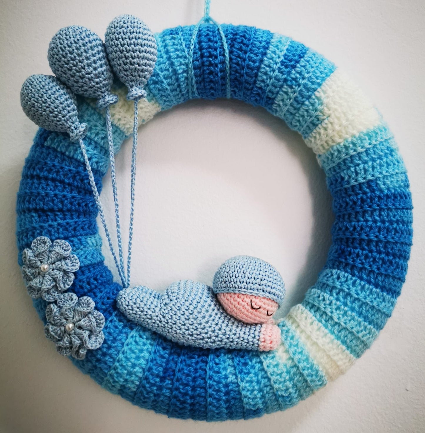 GHIRLANDA NASCITA ALL'UNCINETTO MISTO COTONE/ACRILICO