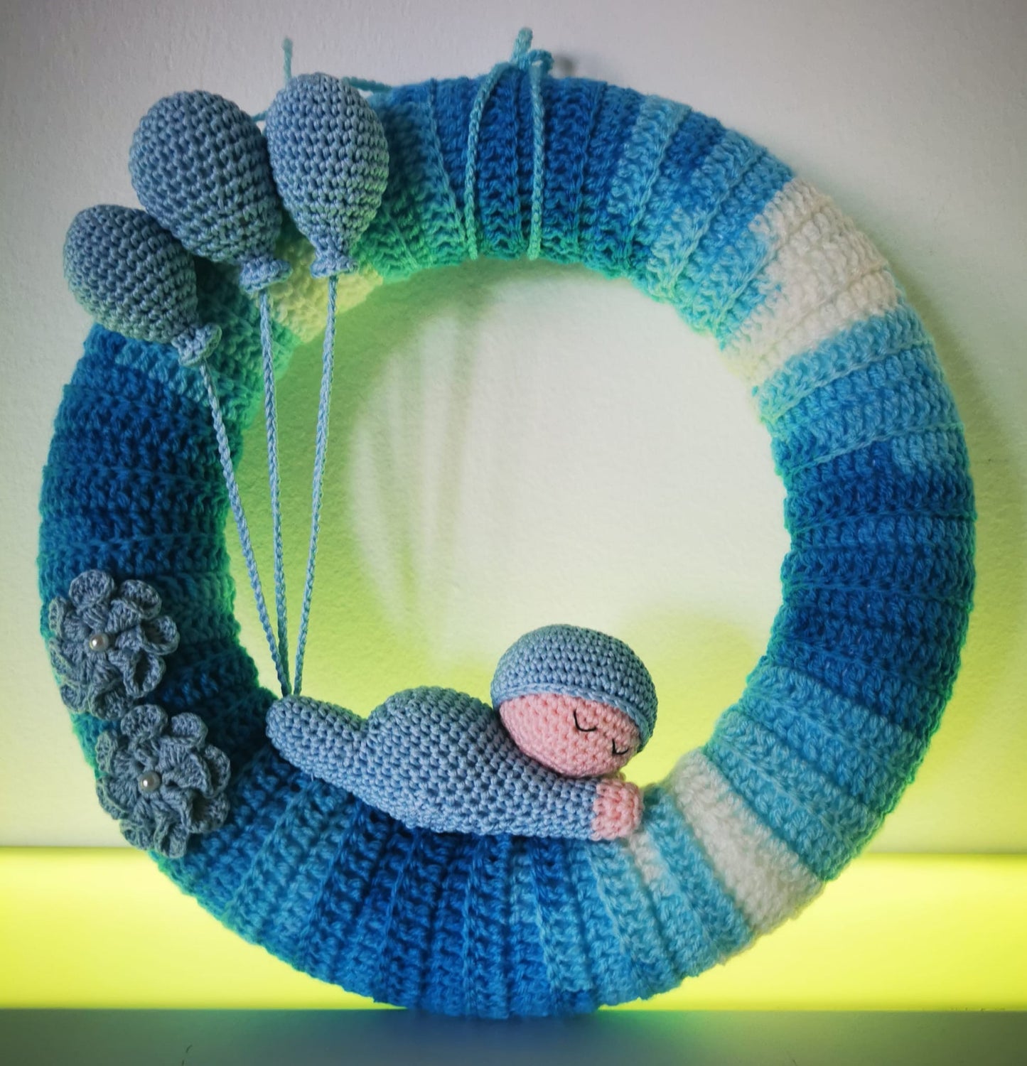 GHIRLANDA NASCITA ALL'UNCINETTO MISTO COTONE/ACRILICO