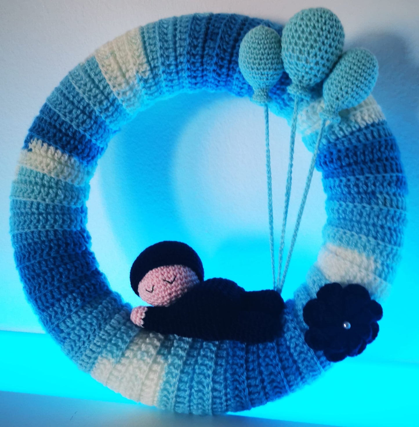 GHIRLANDA NASCITA ALL'UNCINETTO MISTO COTONE/ACRILICO