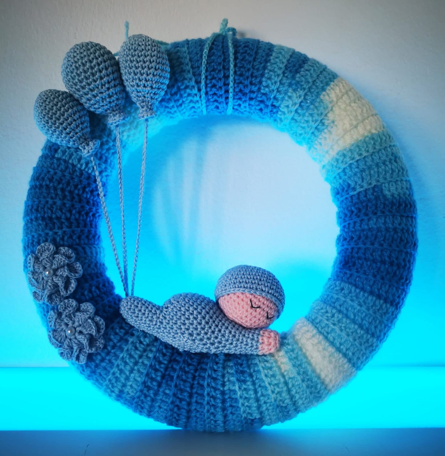 GHIRLANDA NASCITA ALL'UNCINETTO MISTO COTONE/ACRILICO