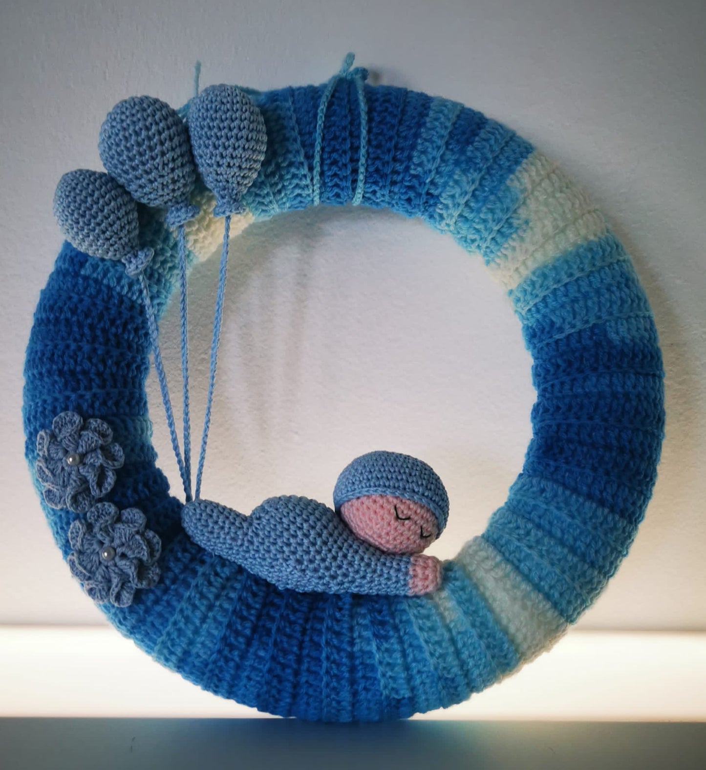 GHIRLANDA NASCITA ALL'UNCINETTO MISTO COTONE/ACRILICO