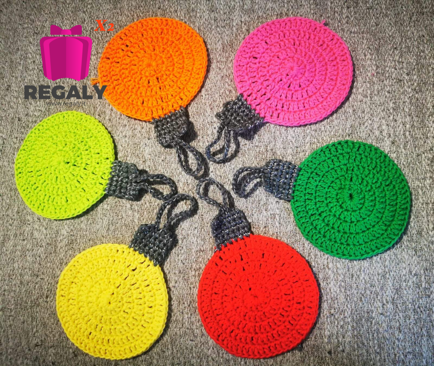 6 SOTTOBICCHIERI DI VARI COLORI ALL'UNCINETTO - Eccomi OnLine