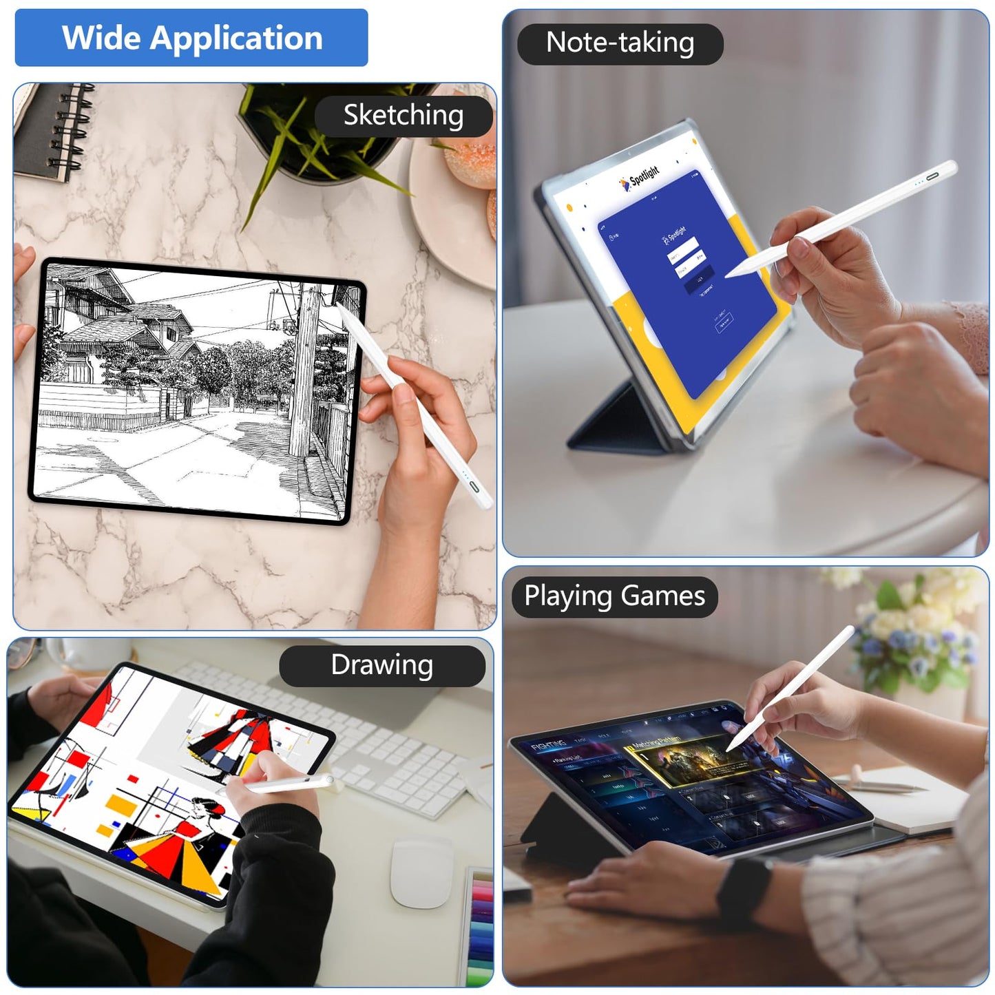 Penna per Tablet Android con Pennino (Bianco)