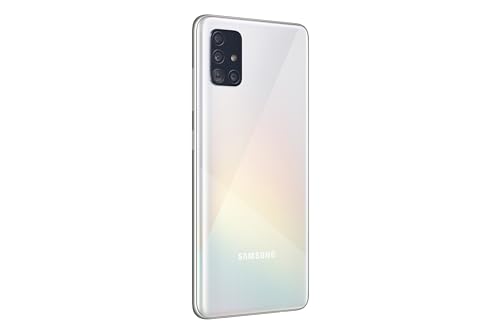 Samsung Galaxy A51 Smartphone, Display 6.5" Super AMOLED, 4 Fotocamere Posteriori, 128 GB Espandibili, RAM 4 GB, Batteria 4000 mAh, 4G, Dual Sim, Android 10, [Versione Italiana], Prism Crush Bianco