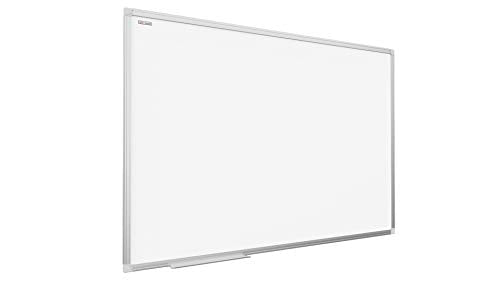 Lavagna Bianca Magnetica con Cornice in Alluminio 120x80cm Scrivibile e Cancellabile a Secco per Parete