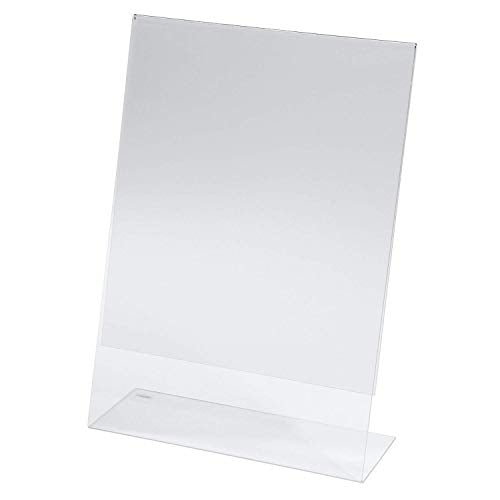 SIGEL TA210 Porta-avvisi da tavolo / Porta-brochure da banco, con base a L, acrilico, per A4