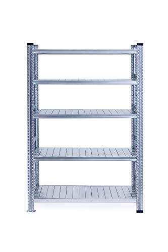 Metalsistem Scaffale ad Incastro, Dimensioni 2000 x 500 x 1200, 5 Livelli di Carico, Acciaio Zincato, Campata Iniziale