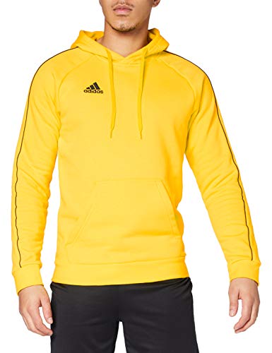 Adidas Core 18, Felpa con Cappuccio, M, Giallo