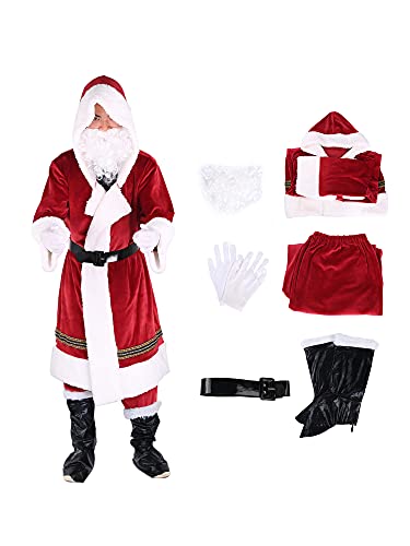 Costume da Babbo Natale Unisex in Peluche Cosplay (Babbo B, XL)