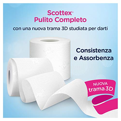 Scottex Carta Igienica Pulito Completo Salvaspazio, Confezione da 64 Rotoli