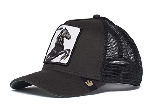 Goorin Bros – Cappello da camionista modello trucker, di colore nero, con toppa con disegno di cavallo, unisex nero Taglia unica - Eccomi OnLine