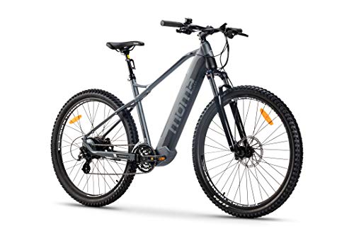 Moma Bikes 29" M-L, Bicicletta MTB Elettrica VAE, E-29, SHIMANO ALTUS 24V, Sospensioni Avanti, Freni a Disco idraulico Bat. integrato Ion Litio 48V 13Ah Unisex-Adult, Grigio