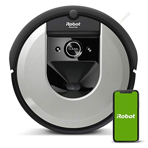iRobot Roomba i7156 Robot Aspirapolvere, spazzole in gomma, potente aspirazione, Wi-Fi, programmabile con App, argento