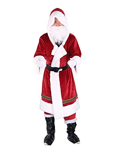 Costume da Babbo Natale Unisex in Peluche Cosplay (Babbo B, XL)