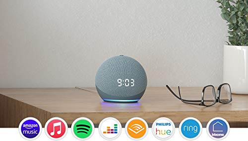 Echo Dot (4ª generazione) - Altoparlante intelligente con orologio e Alexa - Ceruleo