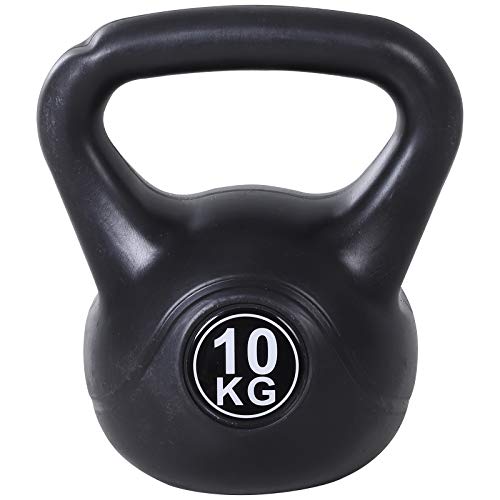 Kettlebell da 10 kg per Sport e Fitness in PVC con Sabbia e Maniglia Liscia Anti-Sfregamento