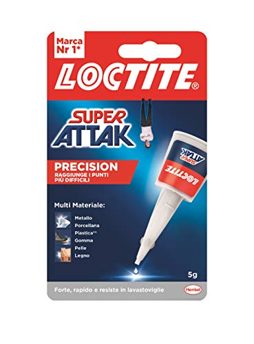 Loctite Super Attak Precision, Colla liquida trasparente con beccuccio extra lungo, 1 x 5g