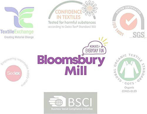 Bloomsbury Mill - Confezione da 6 teli quadrati in mussola - Grigio e bianco