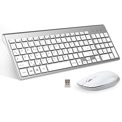 Tastiera Wireless Layout Italiano e Mouse, Compatibili Mac/Windows/Tablet-Argento