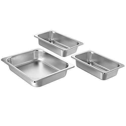 Set Professionale Grenoble, 4 contenitori Termici in Acciaio Inox, 30 Pezzi, Contenitore Termico, rechaud, Chafing Dishes per Buffet, Catering e Party