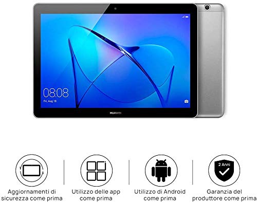 HUAWEI Mediapad T3 Tablet 4G LTE, CPU Quad-Core A53, 2 GB RAM, 16 GB, Display da 10 Pollici, Grigio - Eccomi OnLine