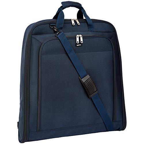 Borsa porta abiti Premium pieghevole a 3 sezioni, Blu marino, 1,32 m
