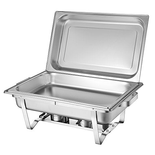 Set Professionale Grenoble, 4 contenitori Termici in Acciaio Inox, 30 Pezzi, Contenitore Termico, rechaud, Chafing Dishes per Buffet, Catering e Party