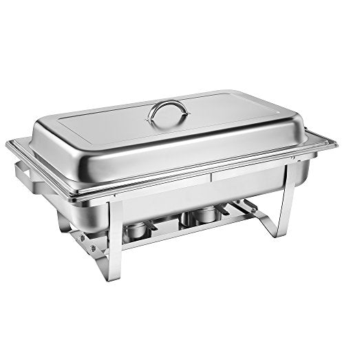 Set Professionale Grenoble, 4 contenitori Termici in Acciaio Inox, 30 Pezzi, Contenitore Termico, rechaud, Chafing Dishes per Buffet, Catering e Party