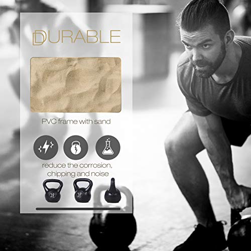 Kettlebell da 10 kg per Sport e Fitness in PVC con Sabbia e Maniglia Liscia Anti-Sfregamento