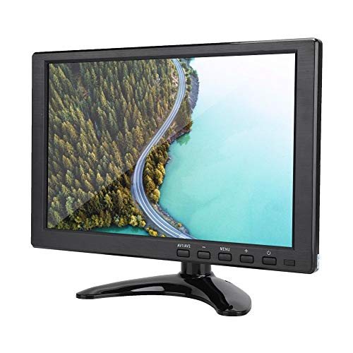 Monitor portatile ultra sottile, monitor da tavolo, monitor LCD HD universale da 10,1 pollici 1280x800 16:10 Supporto ingresso HDMI/VGA/AV (100-240 V)(spina europea)