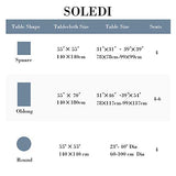 SOLEDI Tovaglia Rettangolare in Cotone e Lino con Frange Ricamo Tridimensionale Resiste all’umidità Adatto per Tavola Quadrata Tavola Rotonda Tavolino Lavabile 140x180cm - Eccomi OnLine