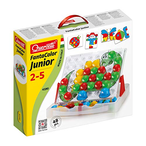 Quercetti- Fantacolor Junior Gioco Educativo, Multicolore, 48 bottoni, 2 anni +, 4190