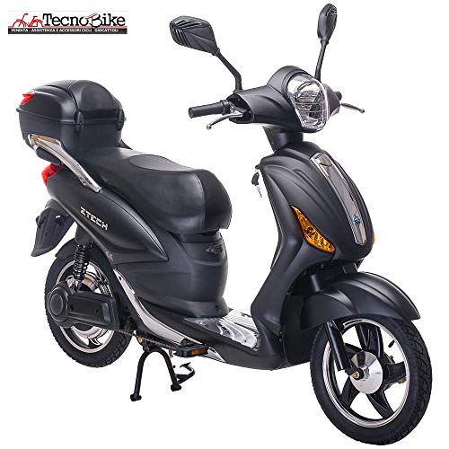 Tecnobike Shop Scooter Bicicletta Elettrica a Pedalata Assistita Z-Tech ZT-09-A 250w 12Ah Batteria al Piombo (Nero Opaco) - Eccomi OnLine