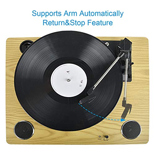 Giradischi Vinile Bluetooth con altoparlanti stereo, Convertitore LP da vinile a MP3 con CD, lettore di cassette, radio FM, Aux in e prese per cuffie Giradischi Vinile Bluetooth con altoparlanti stereo, Convertitore LP da vinile a MP3 con CD, lettore di cassette, radio FM, Aux in e prese per cuffie