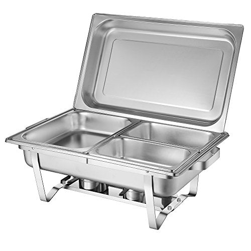 Set Professionale Grenoble, 4 contenitori Termici in Acciaio Inox, 30 Pezzi, Contenitore Termico, rechaud, Chafing Dishes per Buffet, Catering e Party