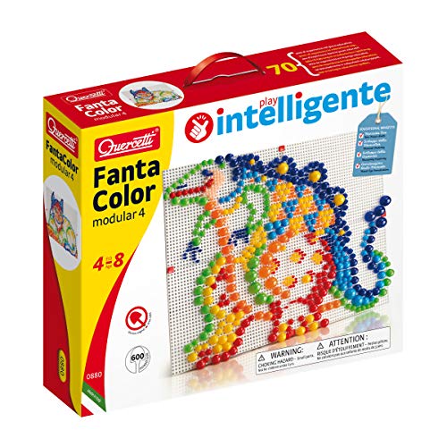 Quercetti- Fanta Color Modular 4 Gioco Creativo con Chiodini, Multicolore, 0880