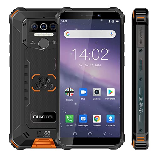 OUKITEL WP5 Rugged Smartphone in Offerta, Batteria 8000mAh, Display 5.5 Pollici, Quad-core 4GB +32GB Telefonia Cellulare, IP68 Impermeabile Antiurto, Triple-Camera, Android 10.0, Dual SIM/OTG/GPS