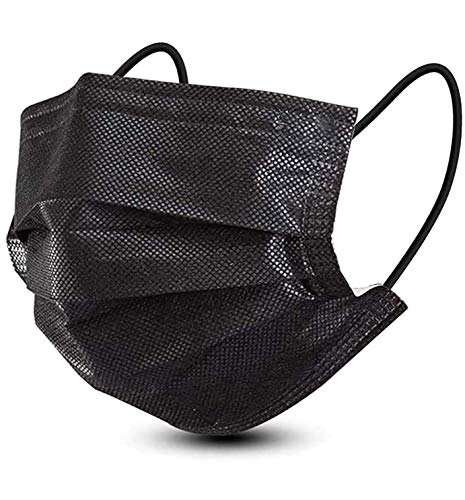 Mascherina_chirurgica_Monouso protettiva colorata personale 4 strati CE tipo IIR, Nasello Regolabile, Pacchi individuali (Nero) 50 Pezzi MADE IN ITALY