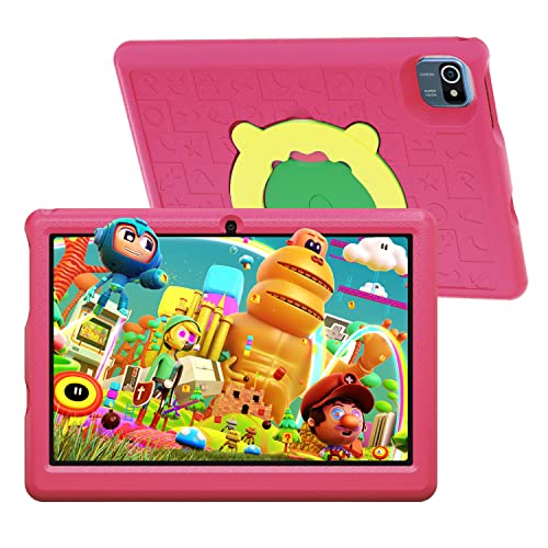 Tablet 10", HotLight Kids Tablet con Controllo Genitori, 32GB ROM+128GB SD Expansion, Kidoz Preinstallato, 6000 mAh, WiFi, Tipo C, (Rosa)