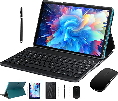Tablet 10 Pollici Android 10, Octa-Core Processore MEBERRY M7-W 4GB RAM + 64GB ROM (+128GB) - 8000 mAh - 5MP+8MP, WIFI Version, Mouse e Tastiera - Blu