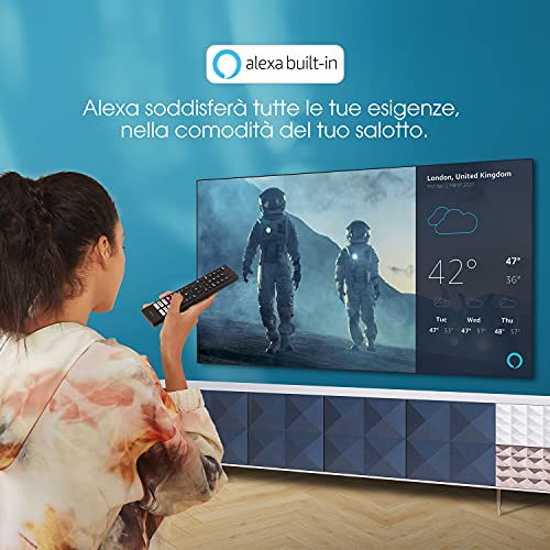 Hisense 50" UHD 4K 2022 50A6FG, Smart TV VIDAA 5.0, HDR Dolby Vision, Controlli vocali Alexa / Google Assistant