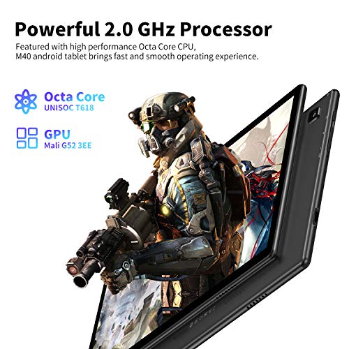 TECLAST Tablet 10.1 Pollici M40 6GB RAM + 128GB ROM (TF 512GB), 4G LTE + 5G WiFi, Android 10 T618 Pie Octa-Core 2.0 GHz, FHD 1920x1200, Dual SIM/SD, Bluetooth 5.0/Fotocamera 5+8MP/Type-C/GPS/6000mAh