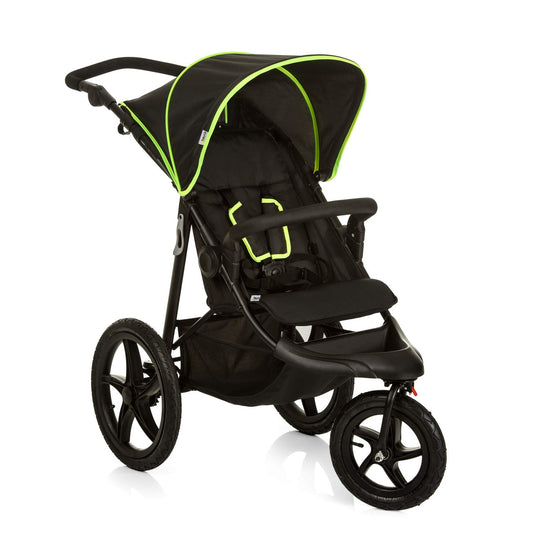 Hauck Runner Passeggino Sportivo a 3 Ruote da 0 Mesi a 25 kg con Posizione Nanna, Ruote Gonfiabili, Maniglione Regolabile in Altezza, Pieghevole, Compatto, Nero Giallo (Black/Neon Yellow) - Eccomi OnLine