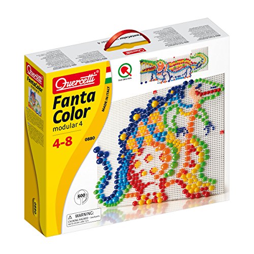 Quercetti- Fanta Color Modular 4 Gioco Creativo con Chiodini, Multicolore, 0880