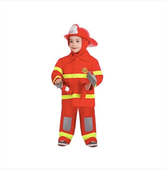 Vestito Carnevale Pompiere Bambino 3/4 Anni